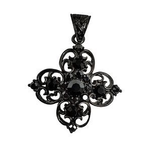 Vintage Cross with Black Rhinestones 1.5 " x 1.5 "